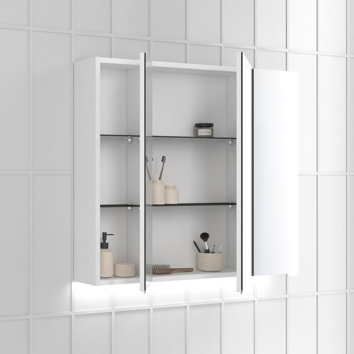 ROYO APOLO Camerino LED con Espejo 3 Puertas Blanco Brillo