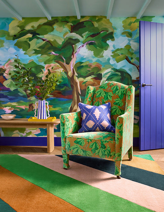 Sophie Robinson x Harlequin Sherbet Stripe Emerald/Amber 144417 Rug