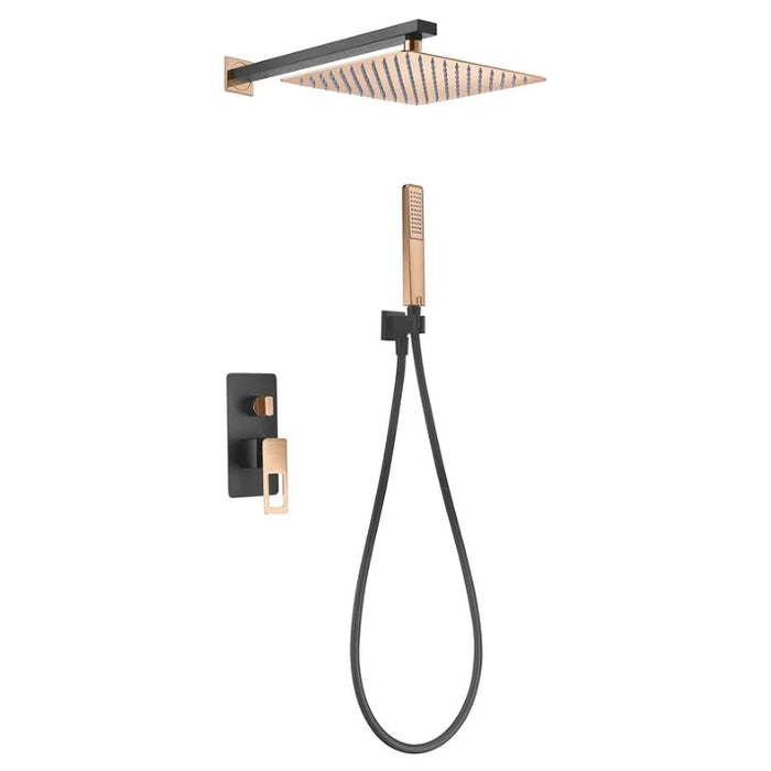 IMEX BDC032-6NOR SUECIA Conjunto de Ducha Empotrado Monomando Negro Oro Rosa