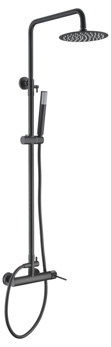 IMEX BDYS045/NG MILOS STICK Grifo Monomando Conjunto de Ducha Telescópico Negro Mate