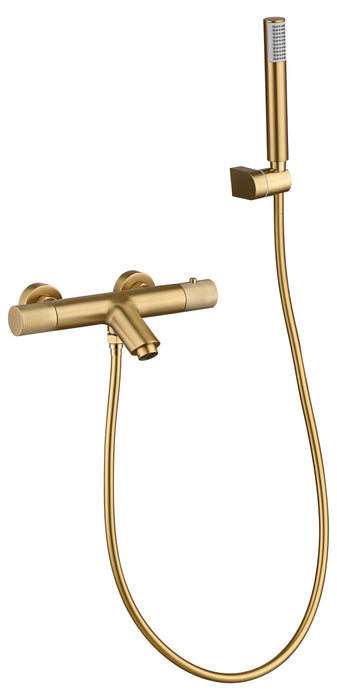 IMEX BTD038-4OC LINE Grifo de Baño/Ducha Termostático Line Oro Cepillado