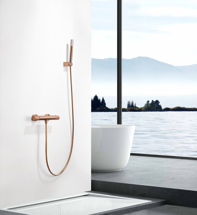 IMEX BTD038-5ORC LINE Kit Ducha Termostático Oro Rosa Cepillado