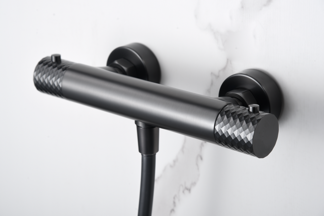 IMEX BTG053-5BGM GÉNOVA Grifo Ducha Termostático Black Gun Metal