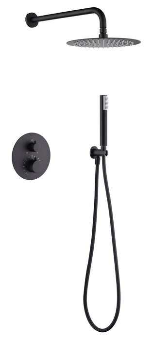 IMEX GTM039/NG MONZA Conjunto Grifo Ducha Termostático Empotrado Negro Mate