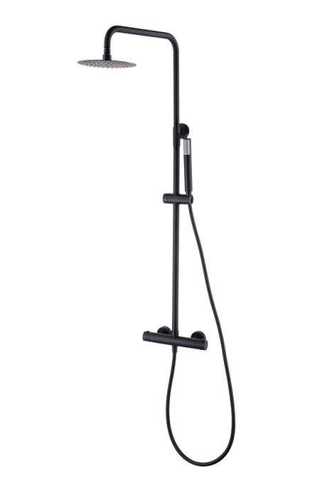 IMEX BTM039/NG MONZA Conjunto Grifo Ducha Telescópico Termostático Negro Mate