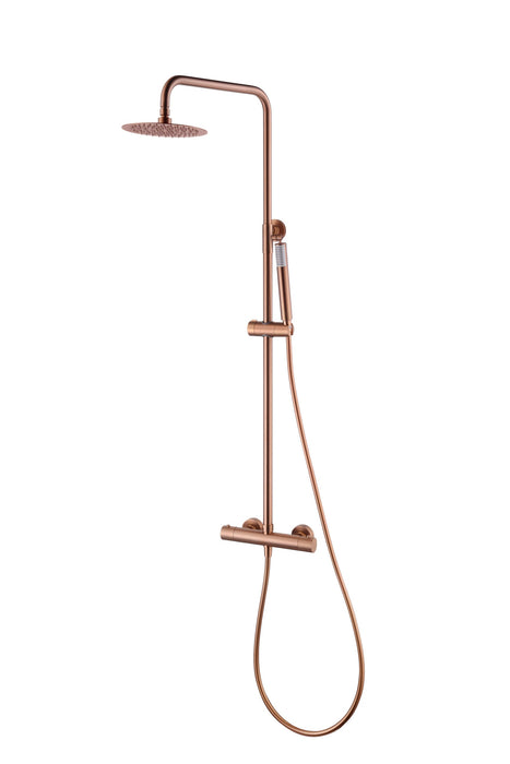 IMEX BTM039/ORC MONZA Conjunto Grifo Ducha Telescópico Termostático Oro Rosa Cepillado
