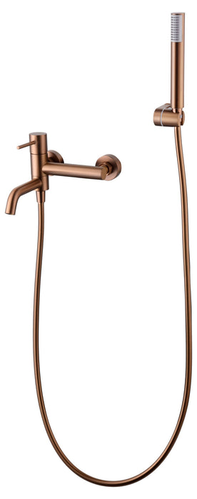 IMEX BDM039-4ORC MONZA Kit Monomando Grifo Baño/Ducha Oro Rosa Cepillado