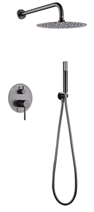 IMEX GPM039/BGM MONZA Conjunto Grifo Ducha Monomando Empotrado Black Gun Metal
