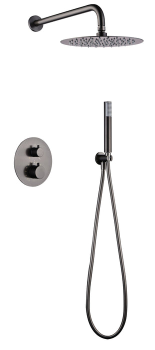 IMEX GTM039/BGM MONZA Conjunto Grifo Ducha Termostático Empotrado Black Gun Metal