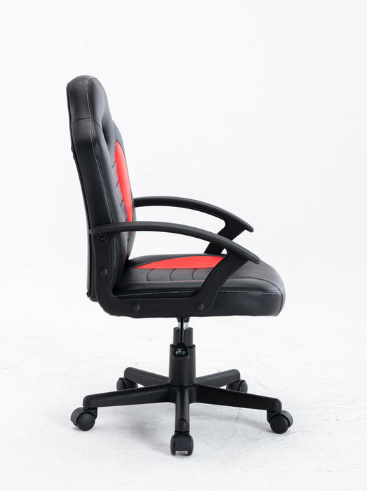 FURNITURE STYLE FS805NGRJ ZOE Silla Gaming Imitación Piel-Textil Color Negro/Rojo