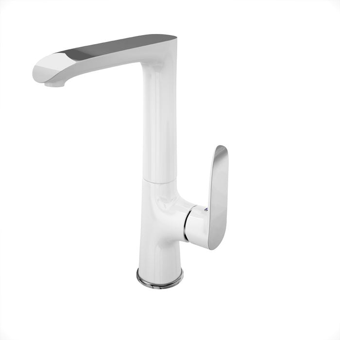 LLUVIBATH DN10501 DANN Grifo Cocina Monomando Blanco/Cromo