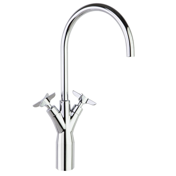 RAMONSOLER 911001 ADAGIO Grifo Bimando de Lavabo Alto Caño Giratorio 190mm Cromo