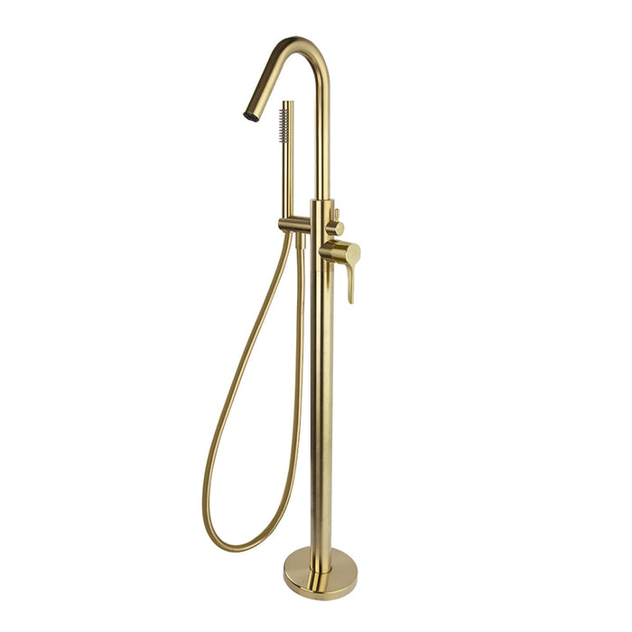 RAMONSOLER 918503DOC ADAGIO Grifo Monomando de Columna para Baño-Ducha Con Equipo de Ducha Oro Cepillado