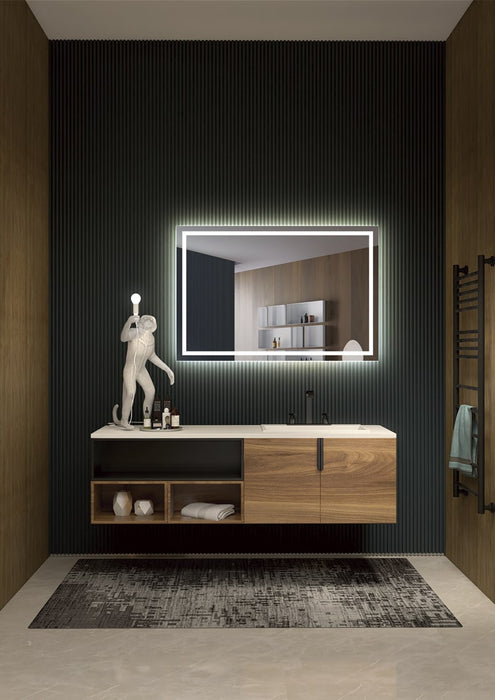 LEDIMEX FRANC008/70 FRANCIA Espejo LED Cuadrado Luz Frontal Cromo 70x80 cm