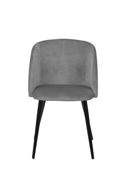 FURNITURE STYLE FS7083PIEDVEL KEREN Pack 2 Sillas de Comedor Terciopelo Color Gris