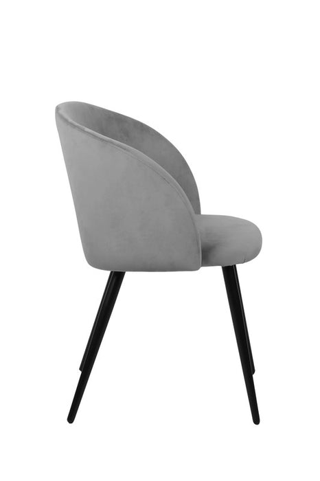 FURNITURE STYLE FS7083PIEDVEL KEREN Pack 2 Sillas de Comedor Terciopelo Color Gris