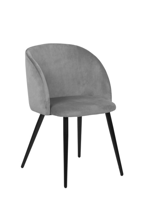 FURNITURE STYLE FS7083PIEDVEL KEREN Pack 2 Sillas de Comedor Terciopelo Color Gris