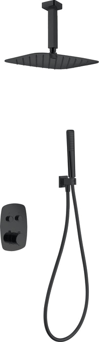 IMEX GPF036/NG FEROE Conjunto de Ducha Empotrado Termostático Negro Mate
