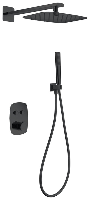 IMEX GPH035/NG HIDRA Conjunto de Ducha Empotrado Termostático Negro Mate