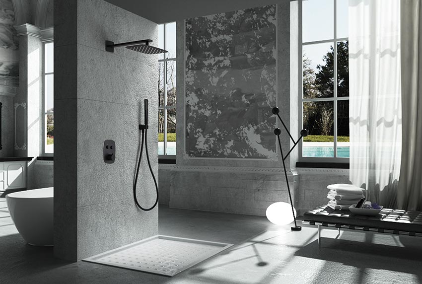 IMEX GPH035/NG HIDRA Conjunto de Ducha Empotrado Termostático Negro Mate
