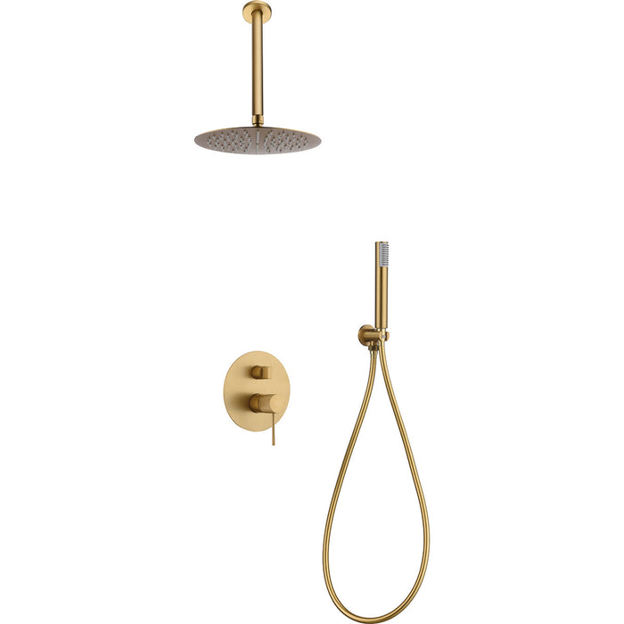 IMEX GPQ038/OC TOP Conjunto de Ducha Empotrado Monomando Oro Cepillado