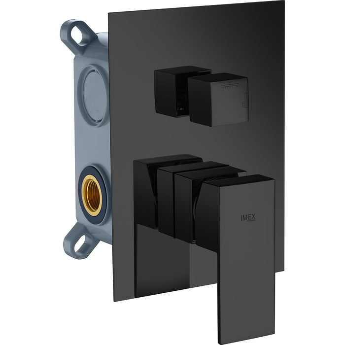 IMEX GSM04V/NG Empotrado Monomando 4 Vías Negro Mate