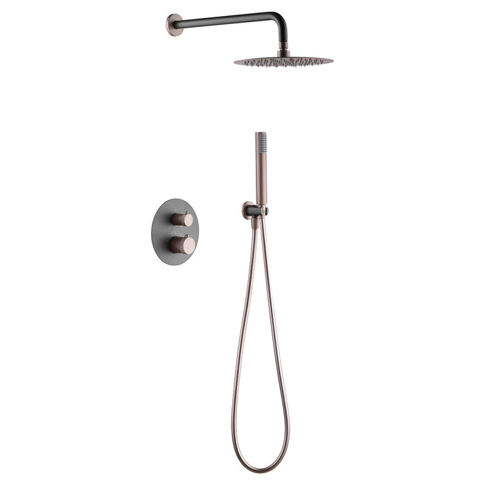 IMEX GTD038/GC LINE Conjunto de Ducha Empotrado Termostático Gris Champagne
