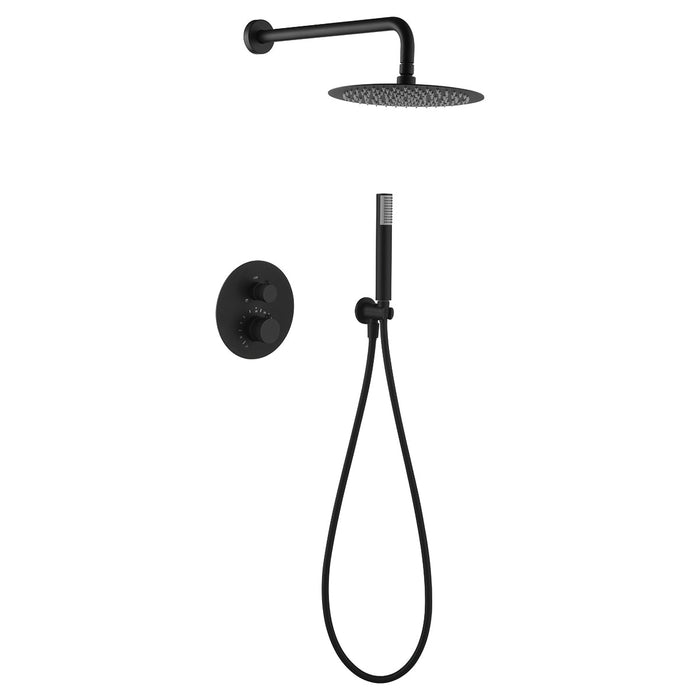 IMEX GTD038/NG LINE Conjunto de Ducha Empotrado Termostático Negro Mate
