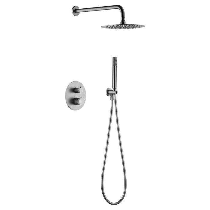 IMEX GTD038/NQ LINE Conjunto de Ducha Empotrado Termostático Níquel Cepillado