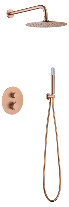 IMEX GTD038/ORC LINE Conjunto Ducha Termostático Empotrado Oro Rosa Cepillado