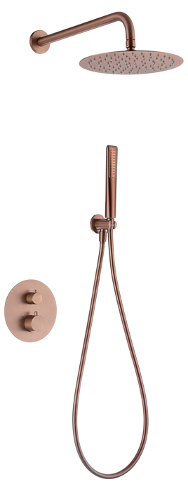 IMEX GTN047/ORC NÁPOLES Conjunto Ducha Termostático Empotrado Oro Rosa Cepillado