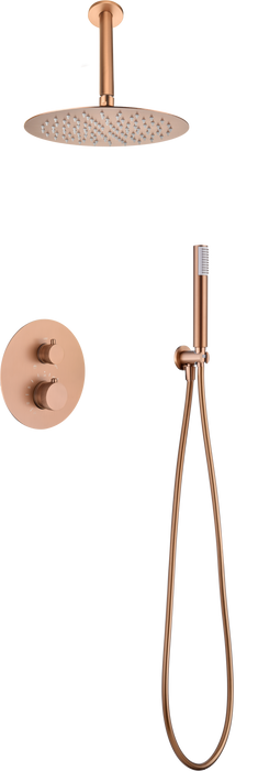 IMEX GTQ038/ORC TOP Conjunto Ducha Termostático Empotrado Oro Rosa Cepillado