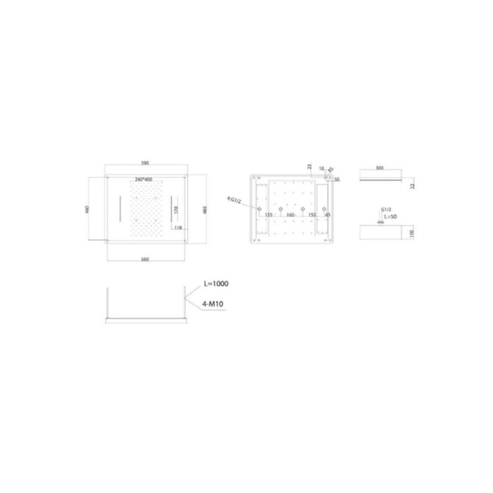 IMEX GTS019-P/NG SUMATRA Conjunto de Ducha Empotrado Monomando Negro Mate Con Premarco