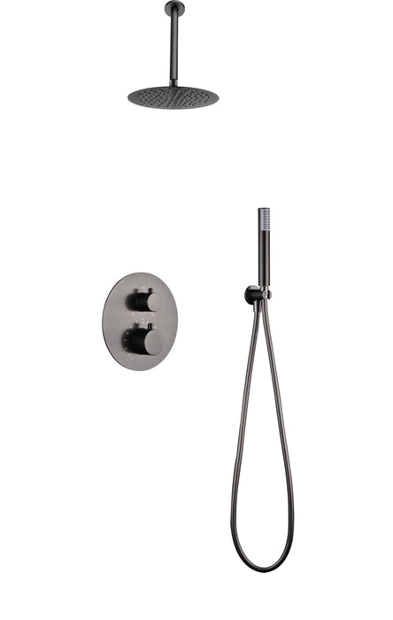 IMEX GTT039/BGM TÍVOLI Conjunto Ducha Termostático Empotrado Color Black Gun Metal