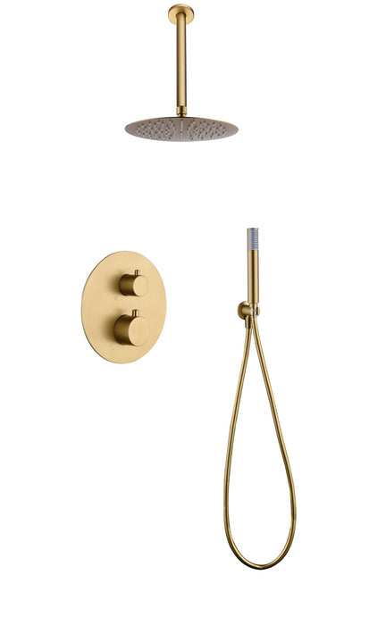 IMEX GTT039/OC TÍVOLI Conjunto Ducha Termostático Empotrado Color Oro Cepillado