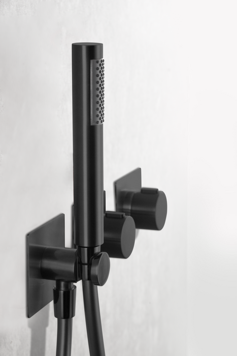 IMEX GTT054/NG TÍBET Conjunto Ducha Termostático Empotrado Negro Mate