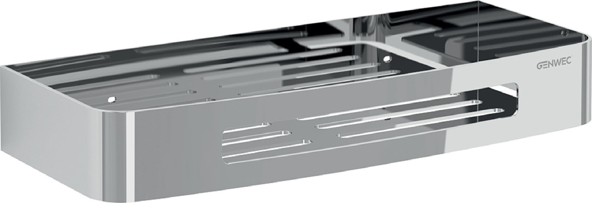 GENWEC GW05 53 04 02 RECTANGULAR Jabonera Rectangular Inox 304 Brillo Cromo