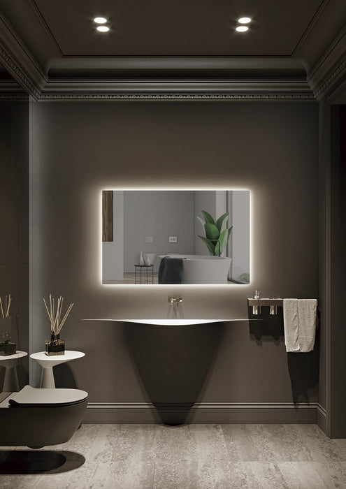 LEDIMEX ITAL007/10070 ITALIA Espejo LED Cuadrado Retroiluminado Cromo 100x70 cm