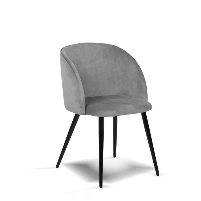 FURNITURE STYLE FS7083PIEDVEL KEREN Pack 2 Sillas de Comedor Terciopelo Color Gris