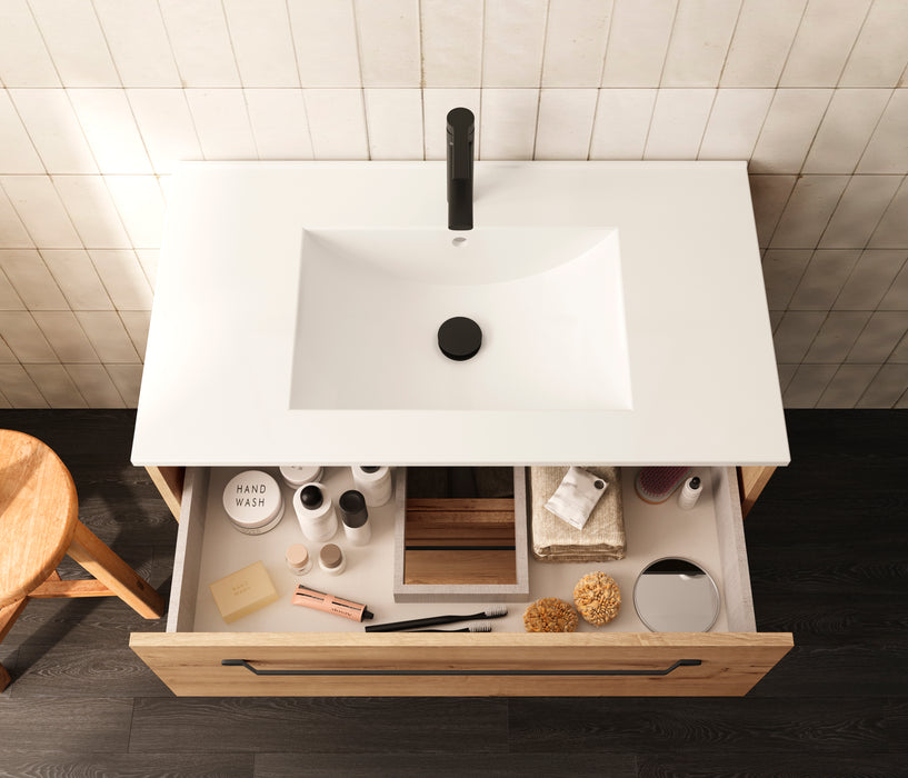 BATHME LENNOX Conjunto Mueble de Baño Completo con Lavabo Encimera Roble Ostippo