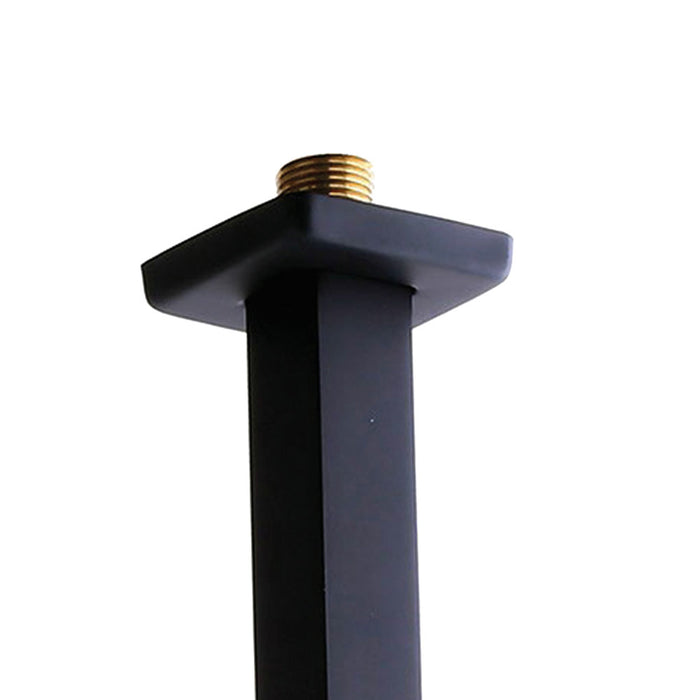 LLAVISAN L110003 Brazo Ducha cuadrado techo 17 cm Latón Negro Mate