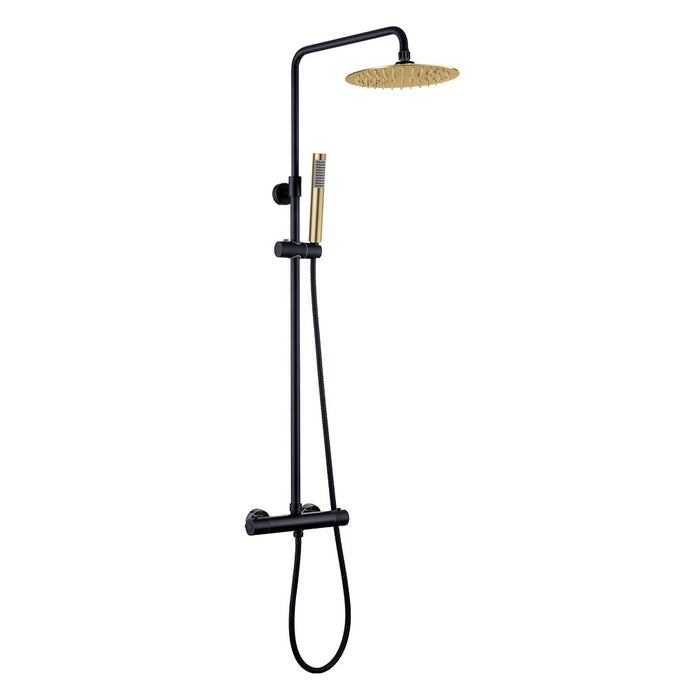 LLAVISAN L127454 ROUND Columna Termostática 83-120 cm Negro Mate Oro