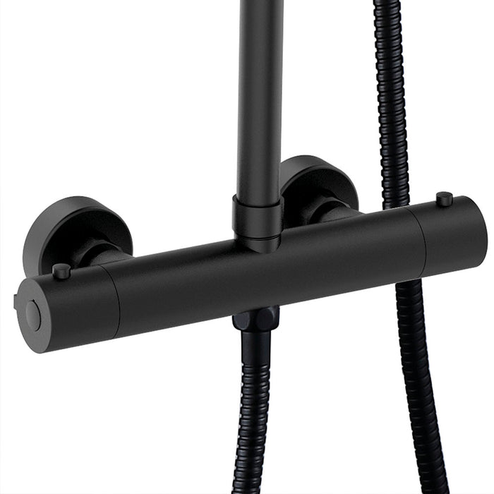 LLAVISAN L127454 ROUND Columna Termostática 83-120 cm Negro Mate Oro