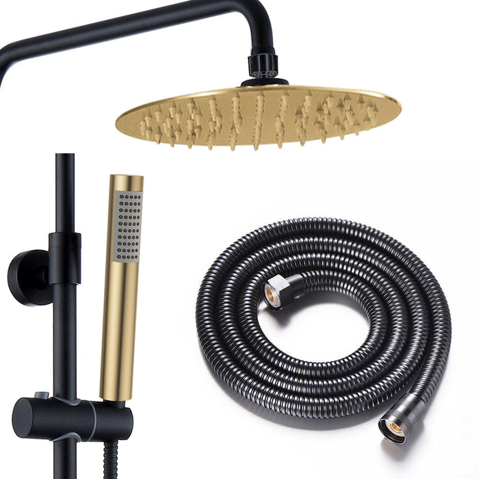 LLAVISAN L127454 ROUND Columna Termostática 83-120 cm Negro Mate Oro