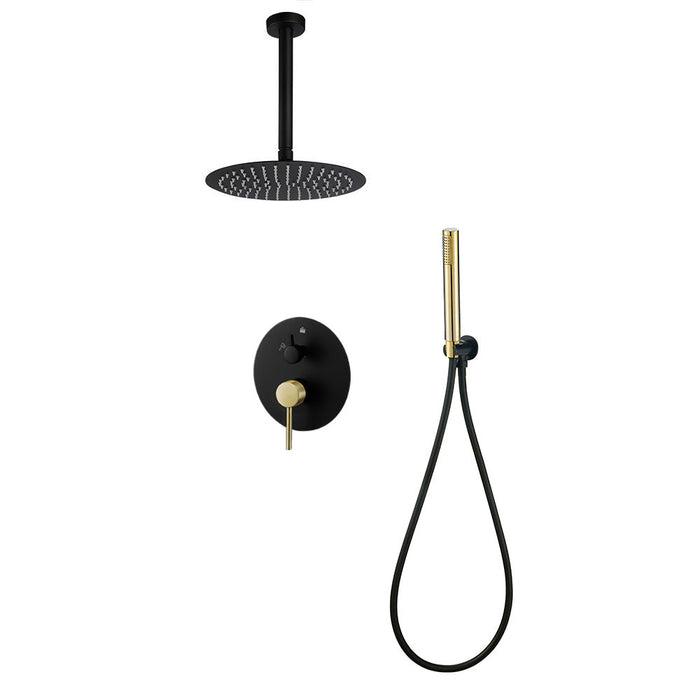 LLAVISAN L157614 OSLO Grifo Monomando Empotrada Techo Negro Mate Oro