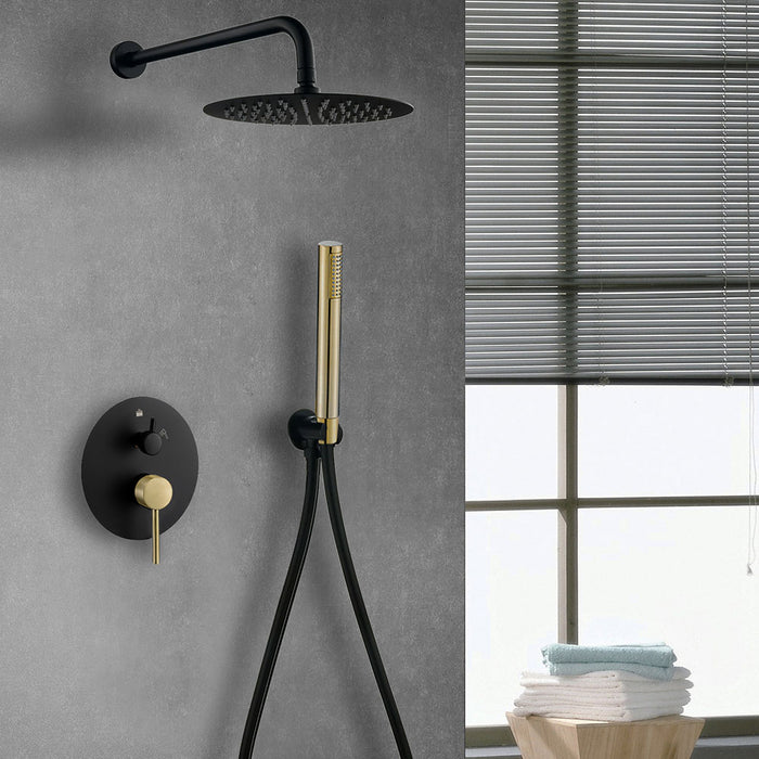LLAVISAN L157614 OSLO Grifo Monomando Empotrada Techo Negro Mate Oro