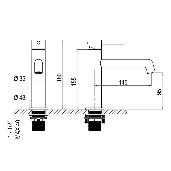LLAVISAN L157694 OSLO Grifo Monomando de Lavabo Oro Cepillado