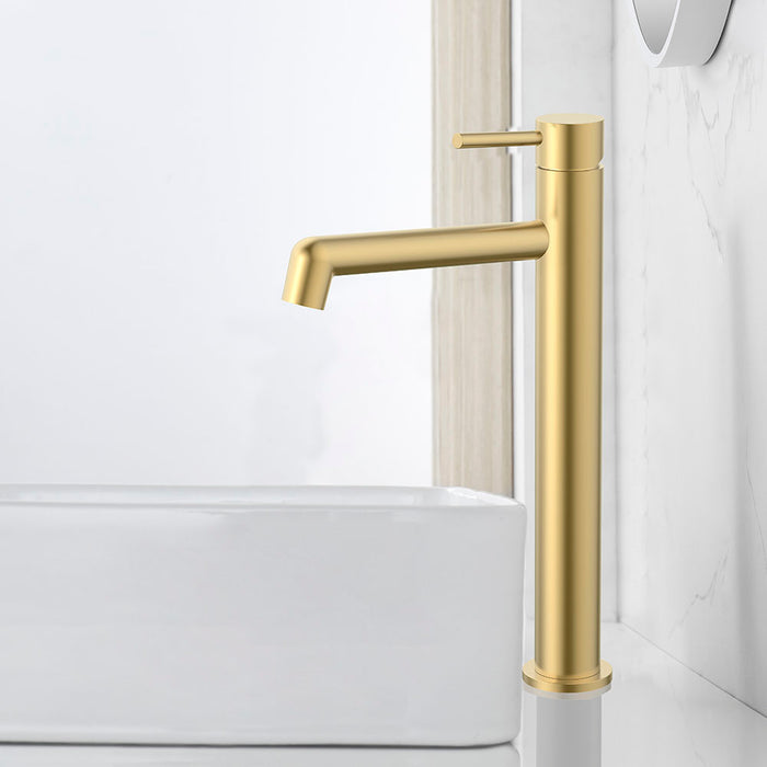 LLAVISAN L157704 OSLO Grifo Monomando de Lavabo Alto Oro Cepillado