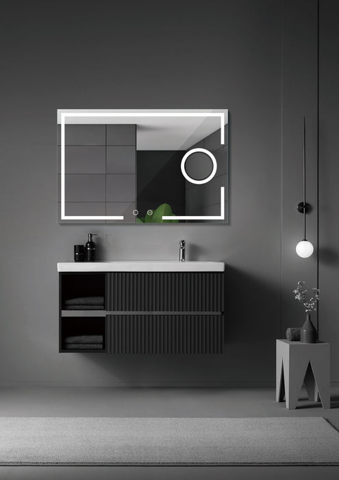 LEDIMEX MALT016/90 MALTA Espejo LED Cuadrado Luz Frontal Cromo 90x80 cm