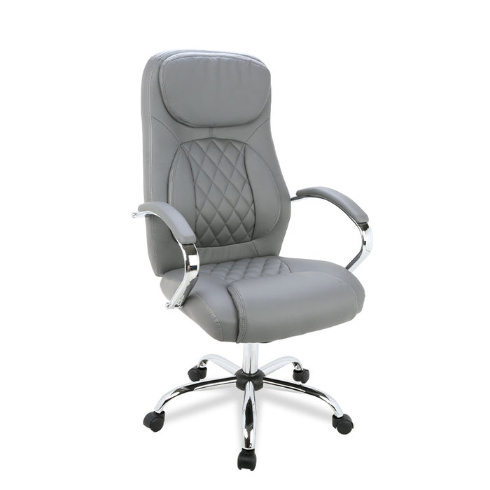 FURNITURE STYLE FS2526GR ÁNGELA Silla de Oficina Imitación Piel Color Gris